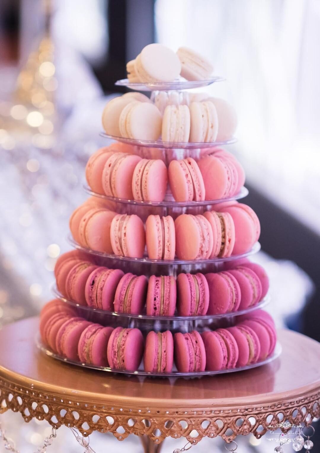 Pink ombre macaron tower